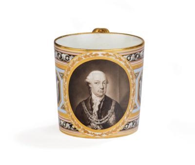 Kaiser Leopold II - Porträttasse, Kaiserliche Manufaktur, Wien um 1790, Sorgenthal Periode - Möbel, Antiquitäten, Glas & Porzellan