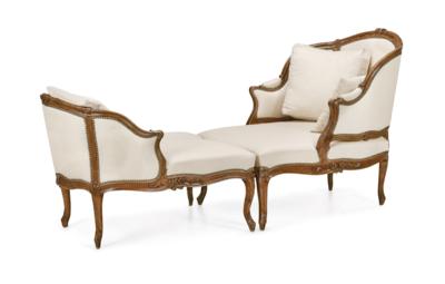 A Louis XV Chaise Longue, - Nábytek, starožitnosti, sklo a porcelán