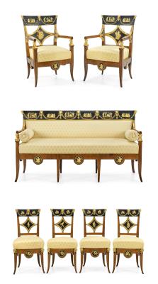 A Museum-Quality Empire Seating Group, - Mobili e antiquariato, vetri e porcellane