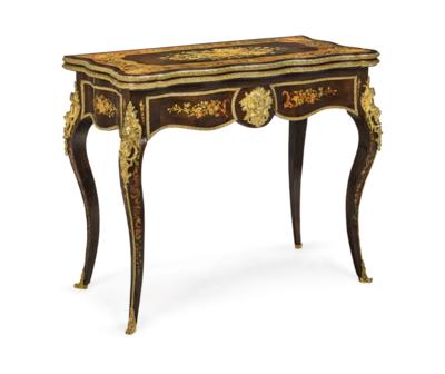 A Napoleon III Folding Games Table, - Nábytek, starožitnosti, sklo a porcelán