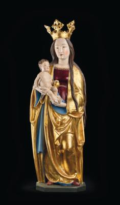 Spätgotische Madonna mit Kind Werkstatt Meister von Rabenden, - Möbel, Antiquitäten, Glas & Porzellan