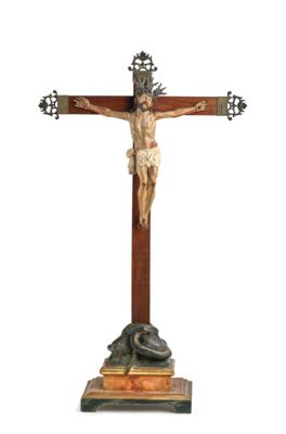 A Free-Standing Crucifix, - Furniture, Works of Art, Glass & Porcelain