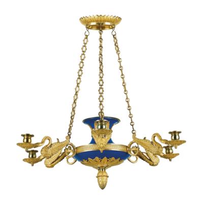 An Unusual Empire Candle Chandelier, - Nábytek, starožitnosti, sklo a porcelán