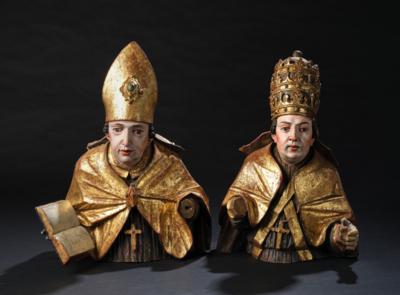 Two Busts of Church Fathers, - Nábytek, starožitnosti, sklo a porcelán