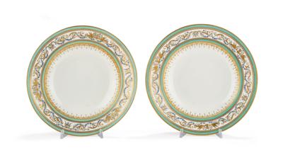 Two Deep Plates, Imperial Manufactory, Vienna 1794/95, Sorgenthal Period, - Furniture, Works of Art, Glass & Porcelain