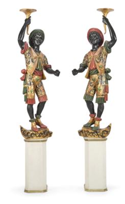 Two Venetian Attendant Figures, - Nábytek, starožitnosti, sklo a porcelán