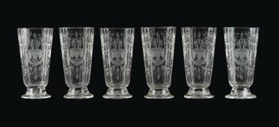 6 Bier- oder Limonadengläser, J.& L. Lobmeyr, Wien, - Möbel, Antiquitäten, Glas & Porzellan