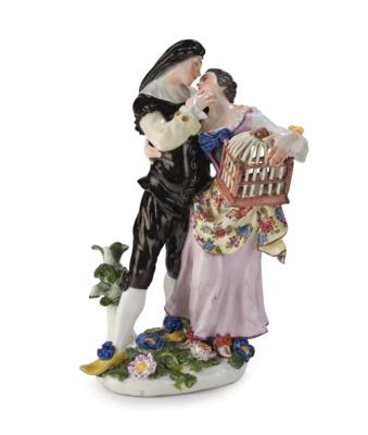A Figural Group “Scaramouche and Columbine”, Meissen c. 1750 - Furniture, Works of Art, Glass & Porcelain