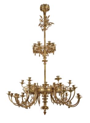 A Large Historicist Candle Chandelier, - Furniture, Works of Art, Glass & Porcelain