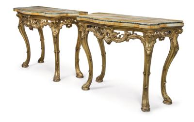 A Pair of Italian Console Tables, - Furniture, Works of Art, Glass & Porcelain