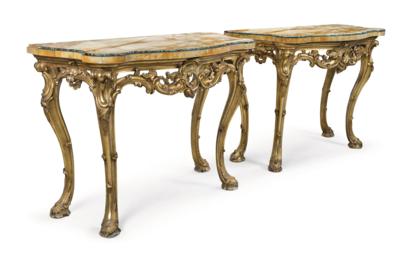 A Pair of Italian Console Tables, - Furniture, Works of Art, Glass & Porcelain