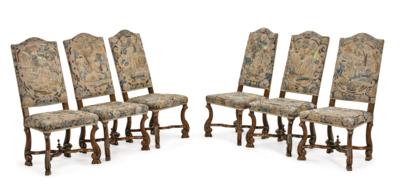 A Rare Set of 6 Early Baroque Armchairs, - Mobili e anitiquariato, vetri e porcellane