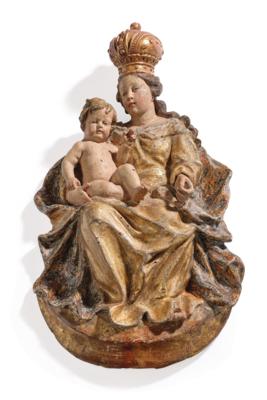 Werkstatt Schwanthaler - Madonna mit Kind über der Mondsichel, erste Hälfte 18. Jh., - Möbel, Antiquitäten, Glas & Porzellan