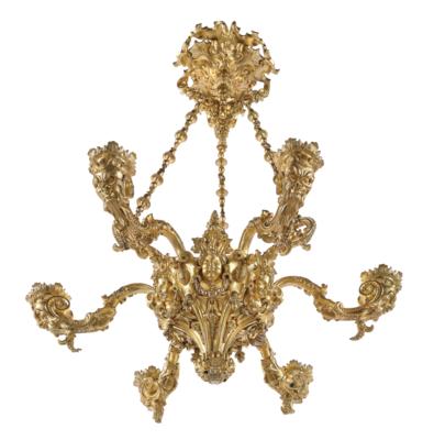 A Dainty Bronze Doré Candle Chandelier, - Mobili e anitiquariato, vetri e porcellane