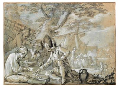 Pierre-Alexandre Wille Umkreis/Circle (1748-1821) Soldaten beim Kartenspiel, - Paintings