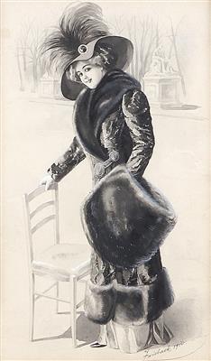 Entwurf des Modehauses Zwieback, Wien 1910 - Paintings