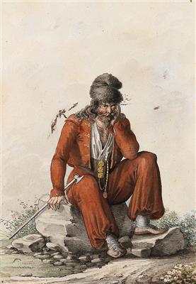 Georg Emanuel Opiz Umkreis/Circle (1775-1841) Sitzender Tscherkesse mit Pelzmütze, - Obrazy