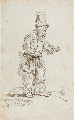 Rembrandt Harmensz van Rijn Umkreis/Circle (1606-1669) Bettler mit hoher Mütze, - Dipinti