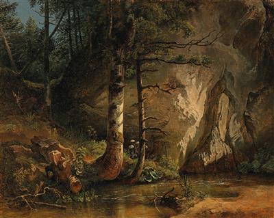 Friedrich Gauermann Umkreis/Circle (1807-1862) Reh am Waldbach, - Obrazy