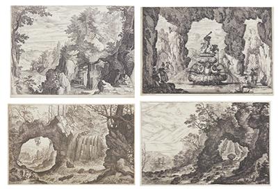 Konvolut Landschaften, Flandern und Frankreich, 17. Jahrhundert - Mistrovské kresby a grafiky do roku 1900, akvarely, miniatury
