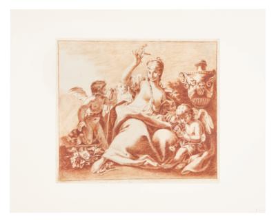 Johann Georg Wille Umkreis/Circle (1715-1808) Allegorie des Frühlings (?), - Mistrovské kresby, grafiky do roku 1900, akvarely a miniatury