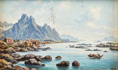 Hubert Sattler zugeschrieben/attributed (1817-1904) An einem skandinavischen Fjord, - Paintings
