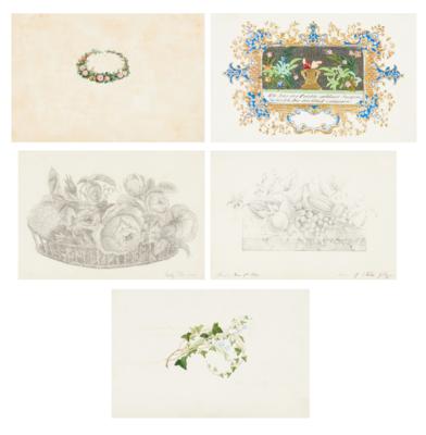 Konvolut Stammbuchblätter, 1. Hälfte 19. Jahrhundert - Mistrovské kresby, Tisky do roku 1900, Akvarely a miniatury