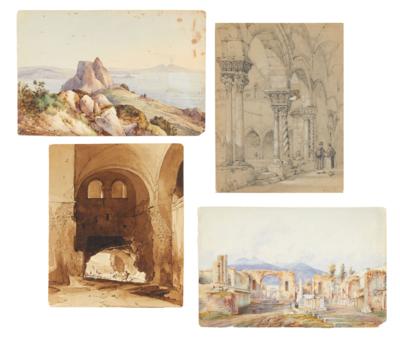 Konvolut Italienische Ansichten - Stampe, disegni e acquerelli fino al 1900