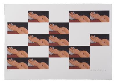 Waltraut COOPER, DIGITALE POESIE. Modigliani. Liegender Frauenakt auf weißem Kissen, 2022 - Benefit Auction Contemporary Art in aid of SOS MITMENSCH