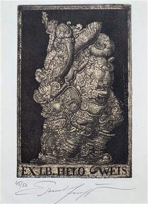 Ernst FUCHS, Ohne Titel (Ex Libris LB Helo Weis) - Nouzová pomoc Diakonie pro ženy