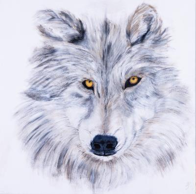 Elvira Seibold, "Weißer Wolf" - Charity-Kunstauktion zugunsten des Wiener Tierschutzvereins