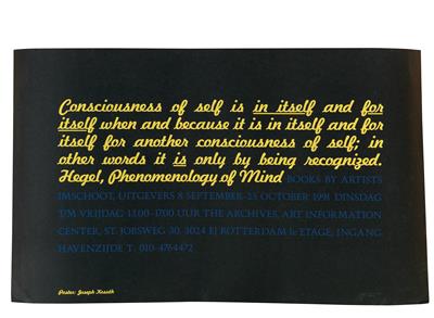 Joseph Kosuth - Modern and Contemporary Prints