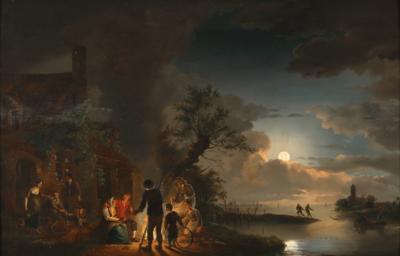 Circle of Petrus Van Schendel - Olejomalby a akvarely 19. století