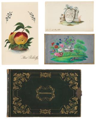 Collection of sheets of a friendship book (album amicorum) from 1812 to 1840 - Akvarely a miniatury