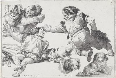 Giandomenico Tiepolo - Mistrovské kresby, Tisky do roku 1900, Akvarely a miniatury