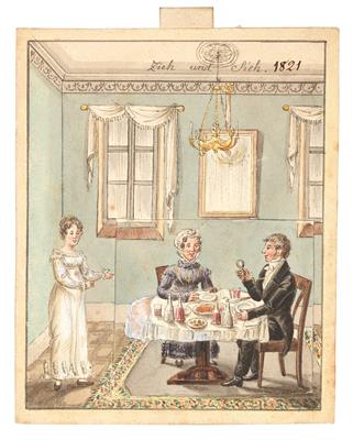 Visiting- or Greeting Card - Disegni e stampe fino al 1900, acquarelli e miniature