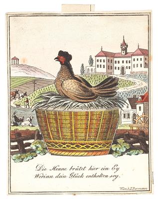 Visiting- or Greeting card - Master Drawings, Prints before 1900, Watercolours, Miniatures