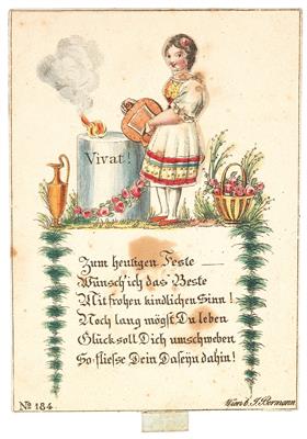 Greeting card - Disegni e stampe fino al 1900, acquarelli e miniature