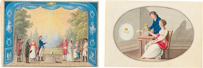 Family album of Anna Bermann, née Eder (1790-1859) - Mistrovské kresby, Tisky do roku 1900, Akvarely a miniatury