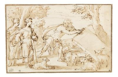 Genoese school, 17th century, - Master Drawings, Prints before 1900, Watercolours, Miniatures