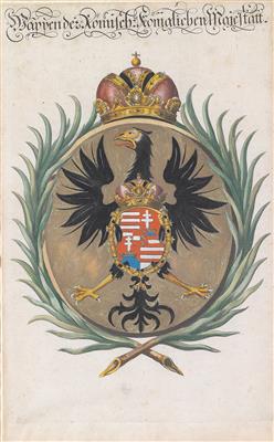 2 kaiserliche Wappendarstellungen, - Kaiserhaus und Historika