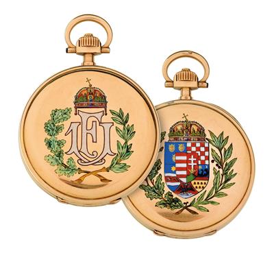 Emperor Franz Joseph I of Austria,- gift clock as King of Hungary to the 2nd husband of Crown-princess Stephanie Elemér Count (prince) Lónyay, - Imperial Court Memorabilia and Historical Objects
