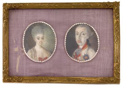Emperor Joseph II and his wife Maria Josepha, - Imperial Court Memorabilia and Historical Objects