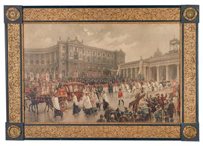 The entry of the papal legate onto Vienna Heldenplatz on the occasion of the Eucharistic Congress of 1912, - Rekvizity z císařského dvora