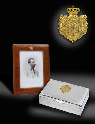 Hoch- and Deutschmeister Archduke Eugen -cigar box and gift portrait, - Imperial Court Memorabilia and Historical Objects