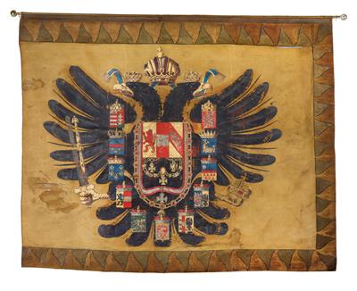 Imperial Austrian flag, - Imperial Court Memorabilia and Historical Objects