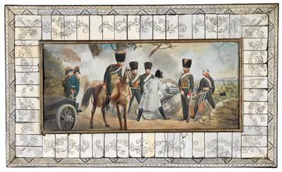 Napoleon I. inspecting his troops, - Imperial Court Memorabilia and Historical Objects