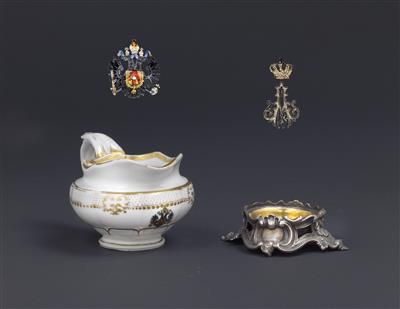 Imperial Austrian court – milk jug from the service with the perforated gold edge, - Imperial Court Memorabilia and Historical Objects