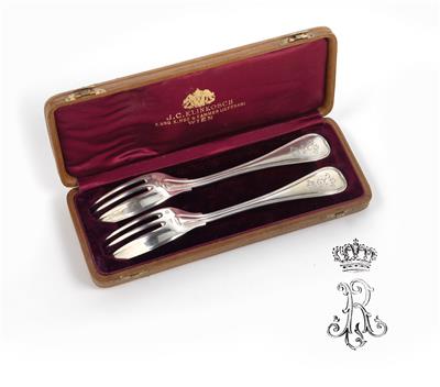 Crown Prince Rudolf – persoinal travel fish cutlery, - Imperial Court Memorabilia and Historical Objects