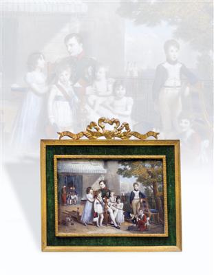 Napoleon I with the children of Murat, - Imperial Court Memorabilia and Historical Objects